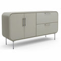 **Moderne dressoir met rechthoekige afwerking en metalen poten**