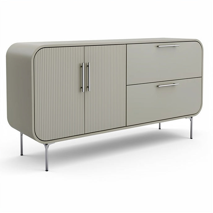 **Moderne dressoir met rechthoekige afwerking en metalen poten**