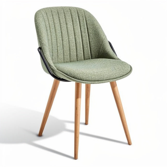 **Moderne Eetstoel met Stoffering en Houten Poten**