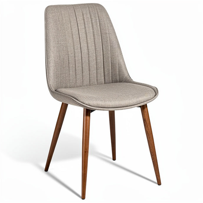 **Moderne Stoffen Eetstoel met Houten Poten**