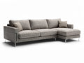 **Modulaire bank met lounchelement en grijs textiel**